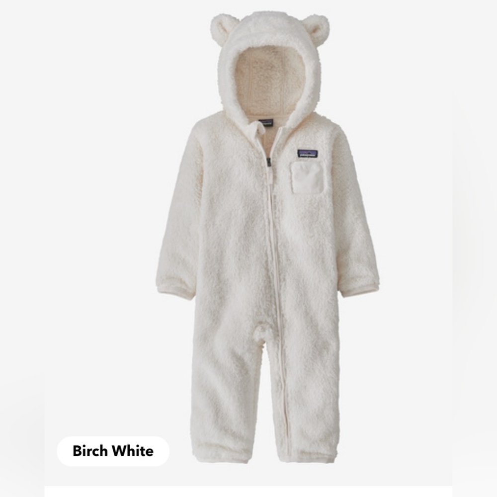Patagonia Furry Friends Fleece Bunting (3-6mo) in Birch White